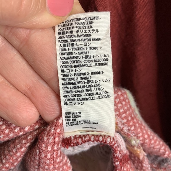 Free People Flower Patch Boho Thermal Top Oversize Blouse Size XS - Picture 7 of 9